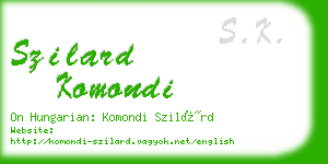 szilard komondi business card